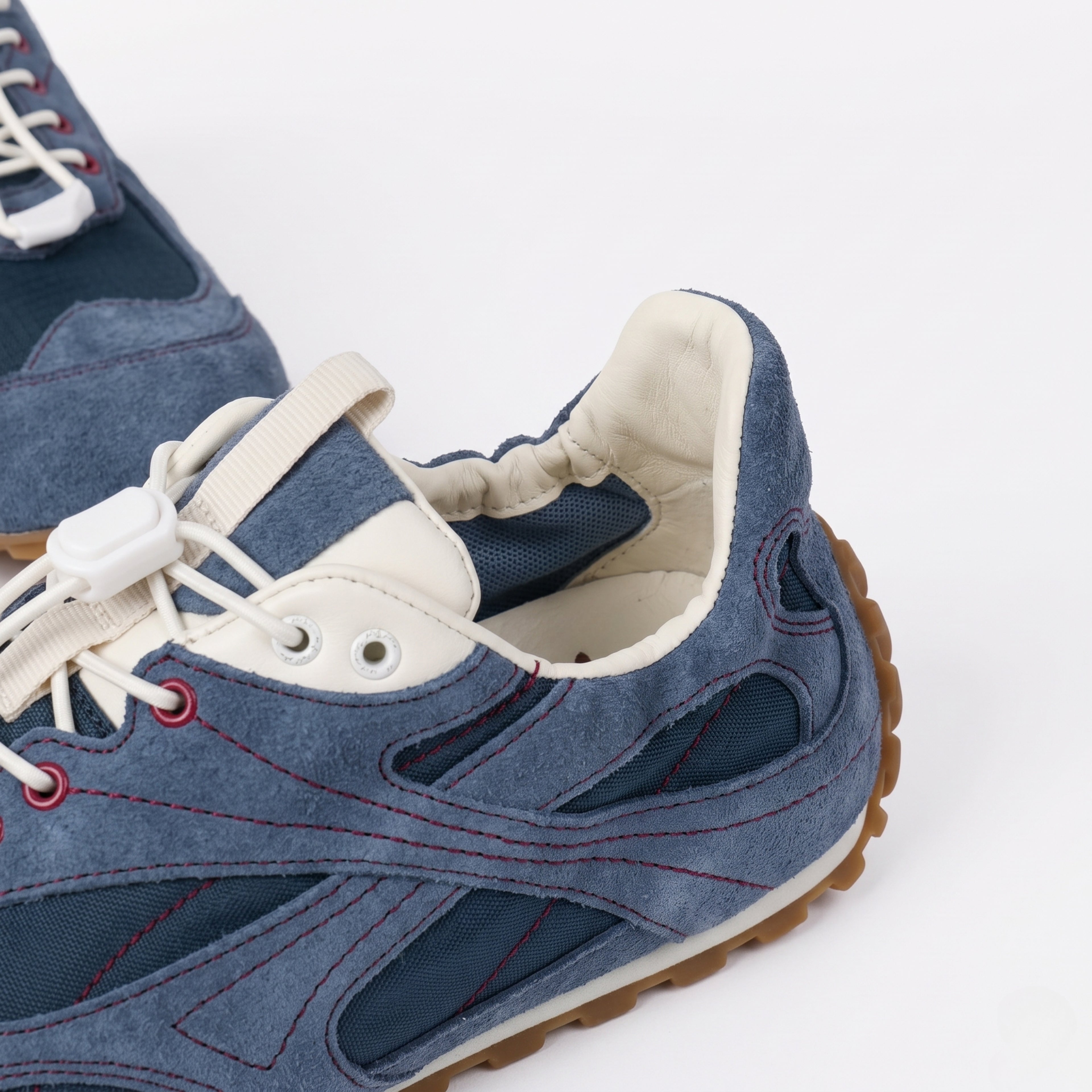 The Dual Stride Men's Blue Suede & Mesh Performance Sneakers