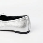 The Dual Stride Soft Silver Lambskin Split-Toe Flats