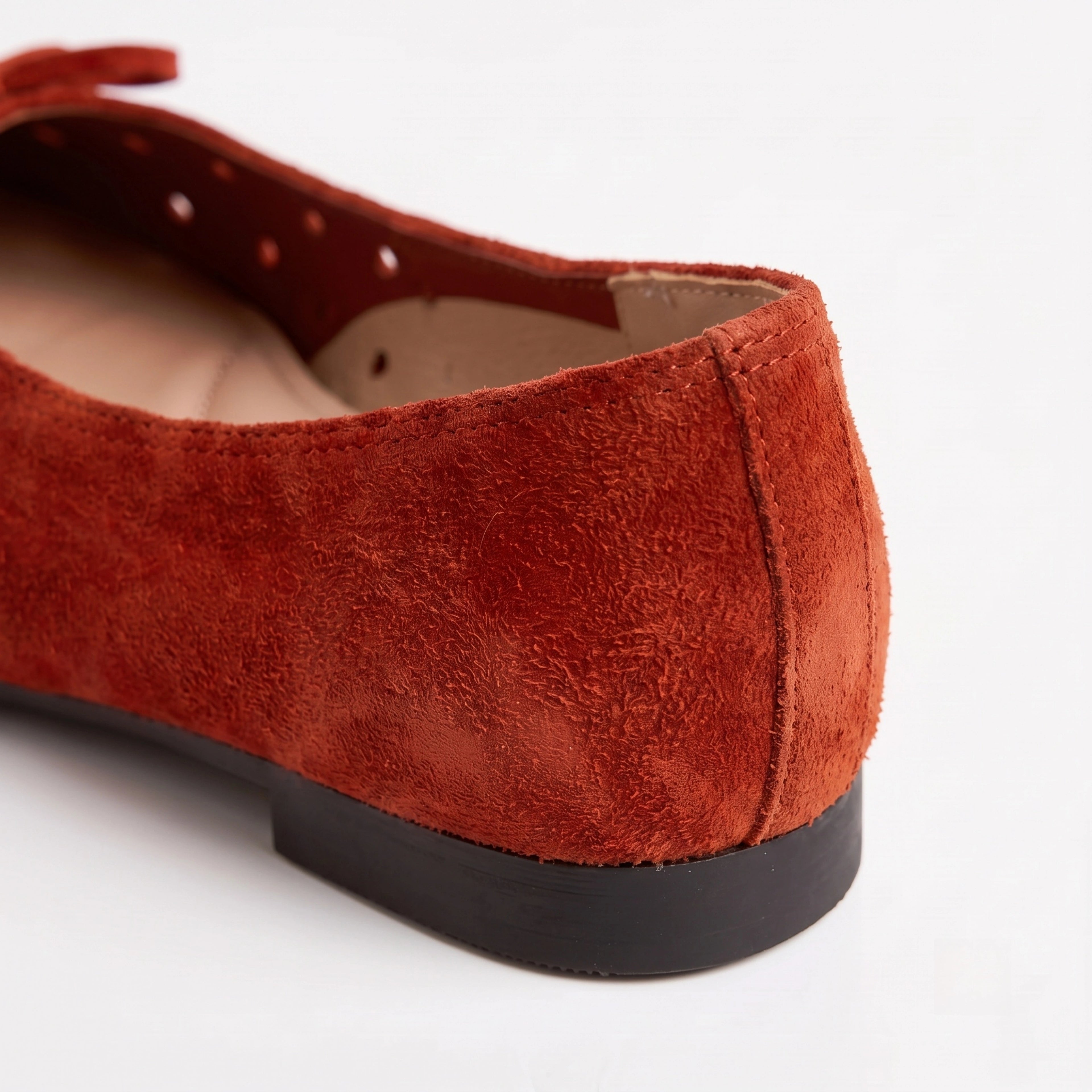 The Dual Stride Red Suede Ballet Flats