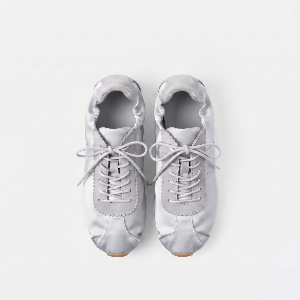 The Dual Stride Women‘s Gray Satin Ballet Trainers