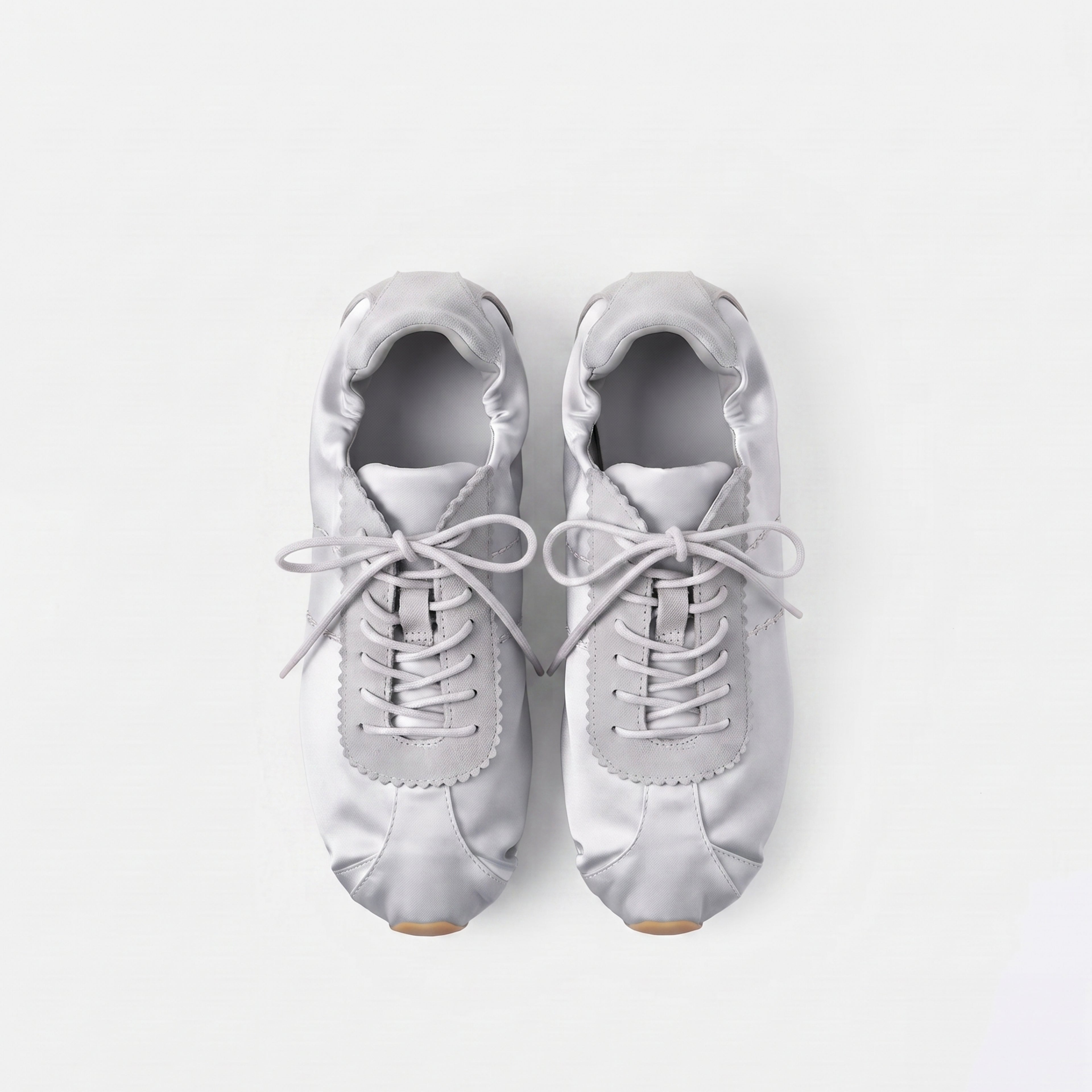 The Dual Stride Women‘s Gray Satin Ballet Trainers