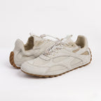 The Dual Stride Men's White Suede & Mesh Performance Sneakers