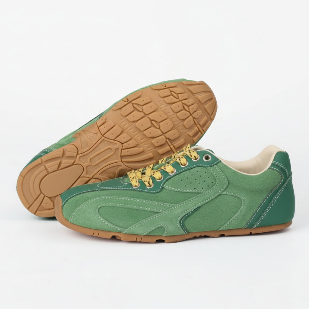 The Dual Stride Women‘s Retro Green Casual Sneakers