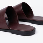 The Dual Stride Deep Burgundy Calfskin Thong Sandals