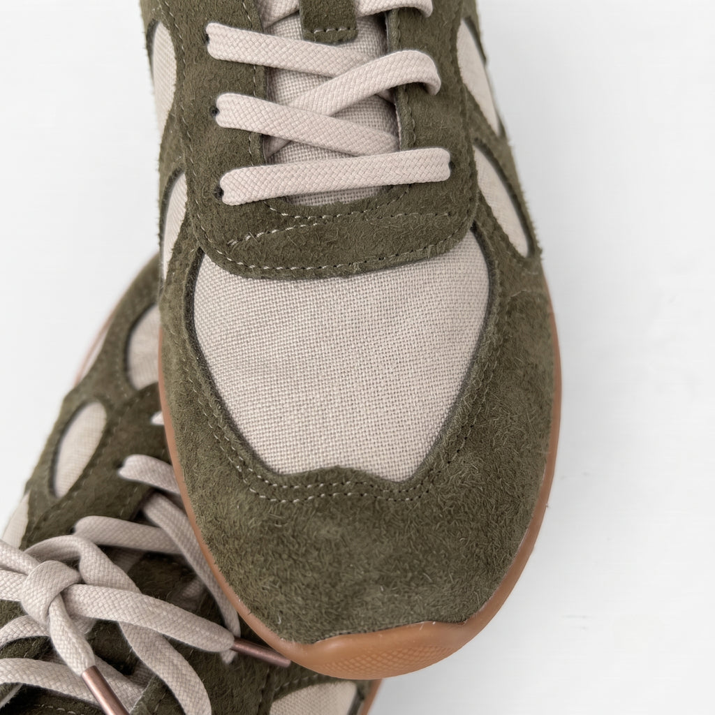 The Dual Stride Green Chic Urban Retro Sneakers