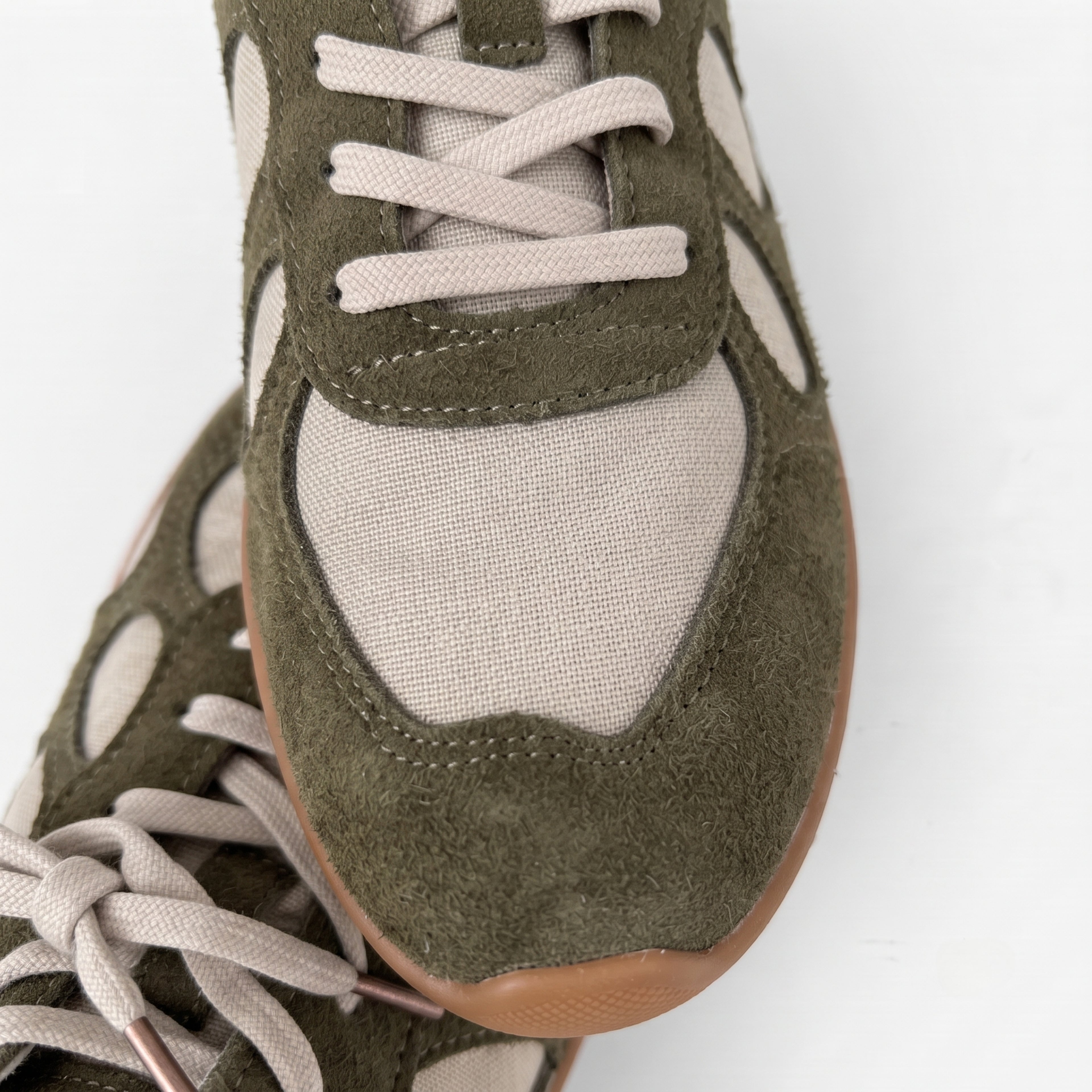 The Dual Stride Green Chic Urban Retro Sneakers