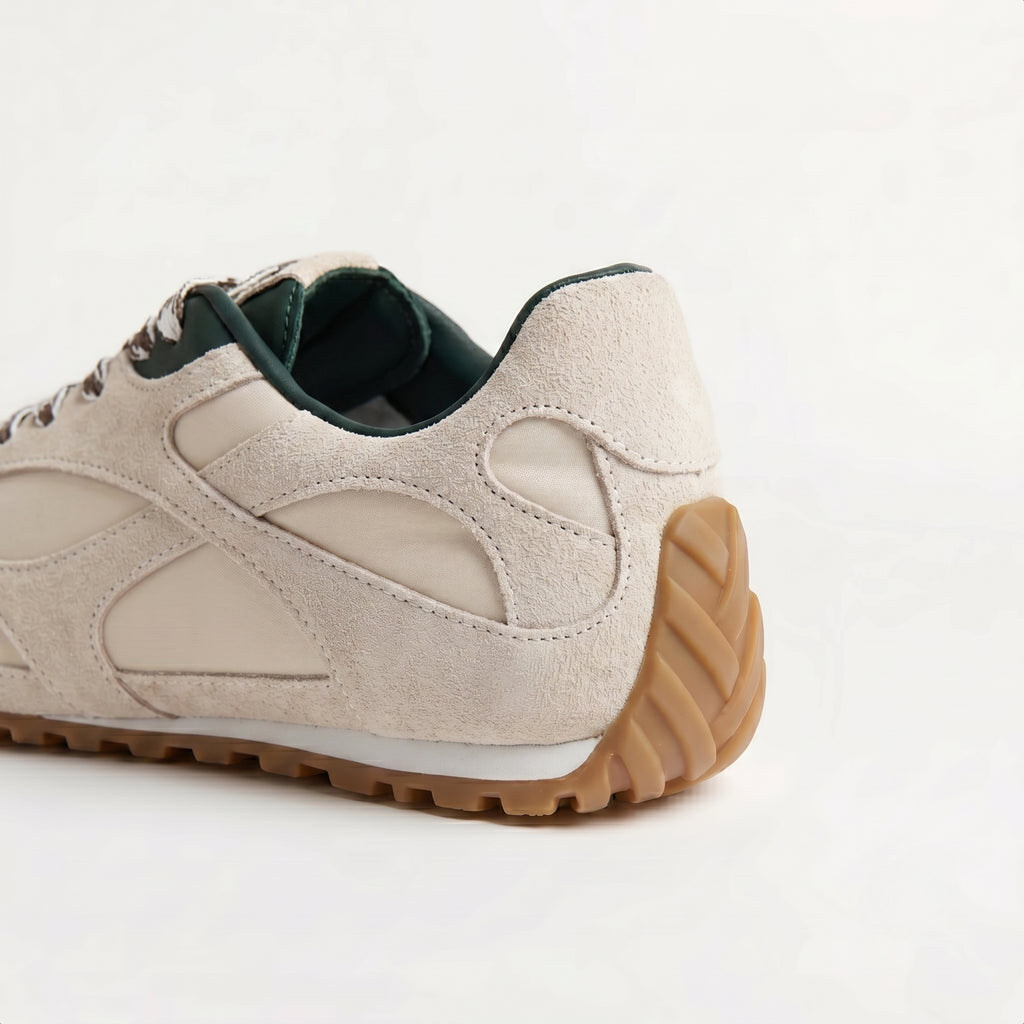 The Dual Stride Women‘s Beige Retro Suede Sneakers