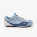 The Dual Stride Blue Square-Toe Minimalist Retro Trainer