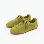 The Dual StrideRetro Olive Green Suede Casual Sneakers