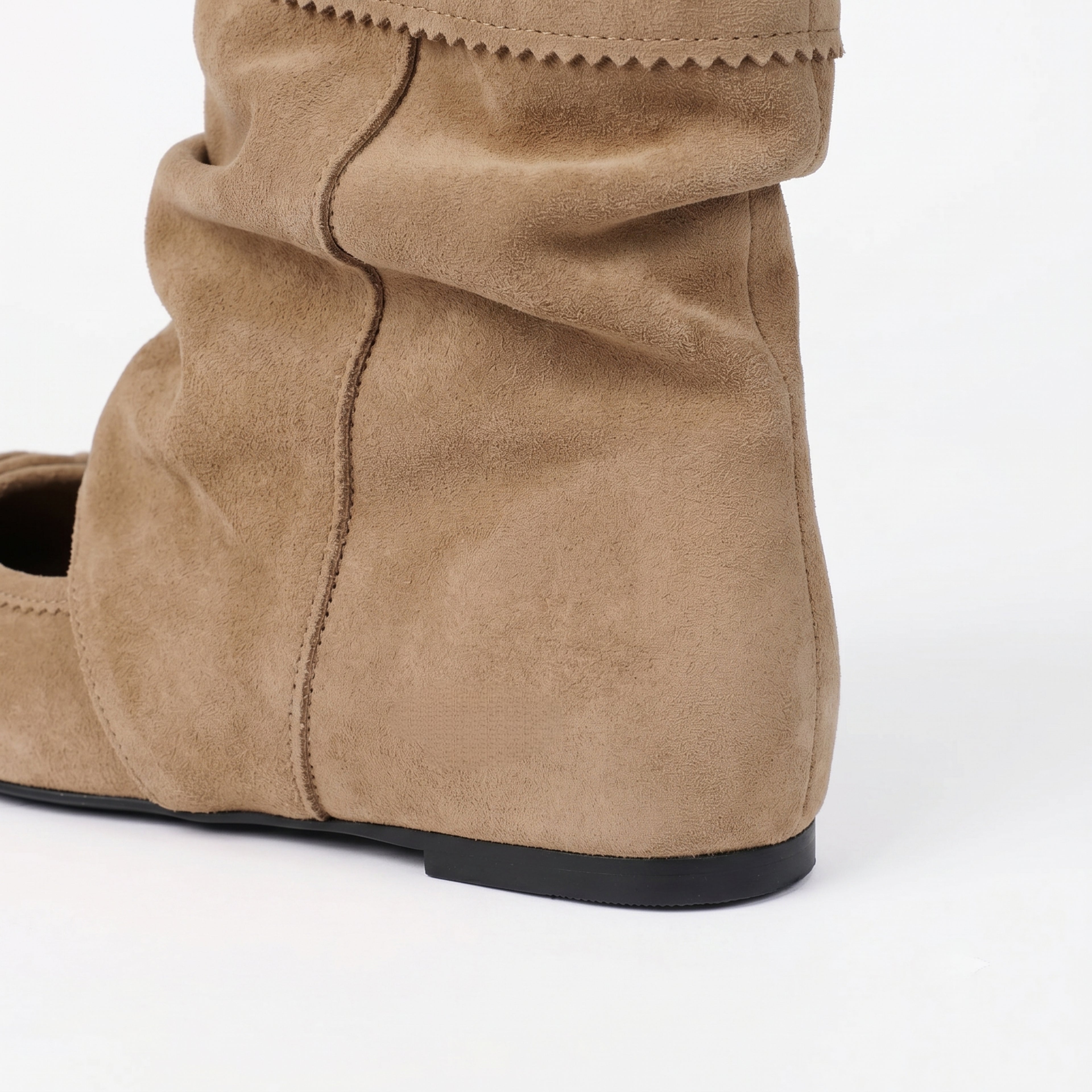 The Dual Stride Slouchy Suede Ballet-Booties