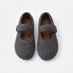 The Dual Stride Gray Cozy Fleece Mary Jane Flats