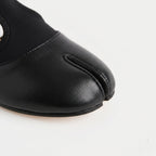 The Dual Stride Black Modern Minimalist Tabi-Style Flats