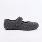 The Dual Stride Gray Cozy Fleece Mary Jane Flats