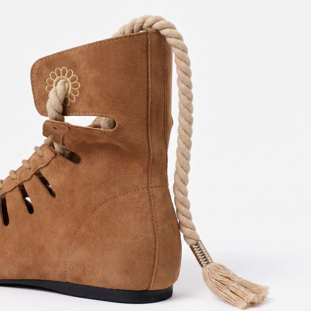 The Dual Stride Women’s Cut-Out Suede Lace-Up Ankle Boots