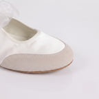 The Dual Stride Women's White Lace-up Mary Jane Flats