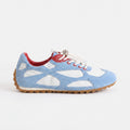 The Dual Stride Women's Sky Blue Retro Suede Casual Sneakers