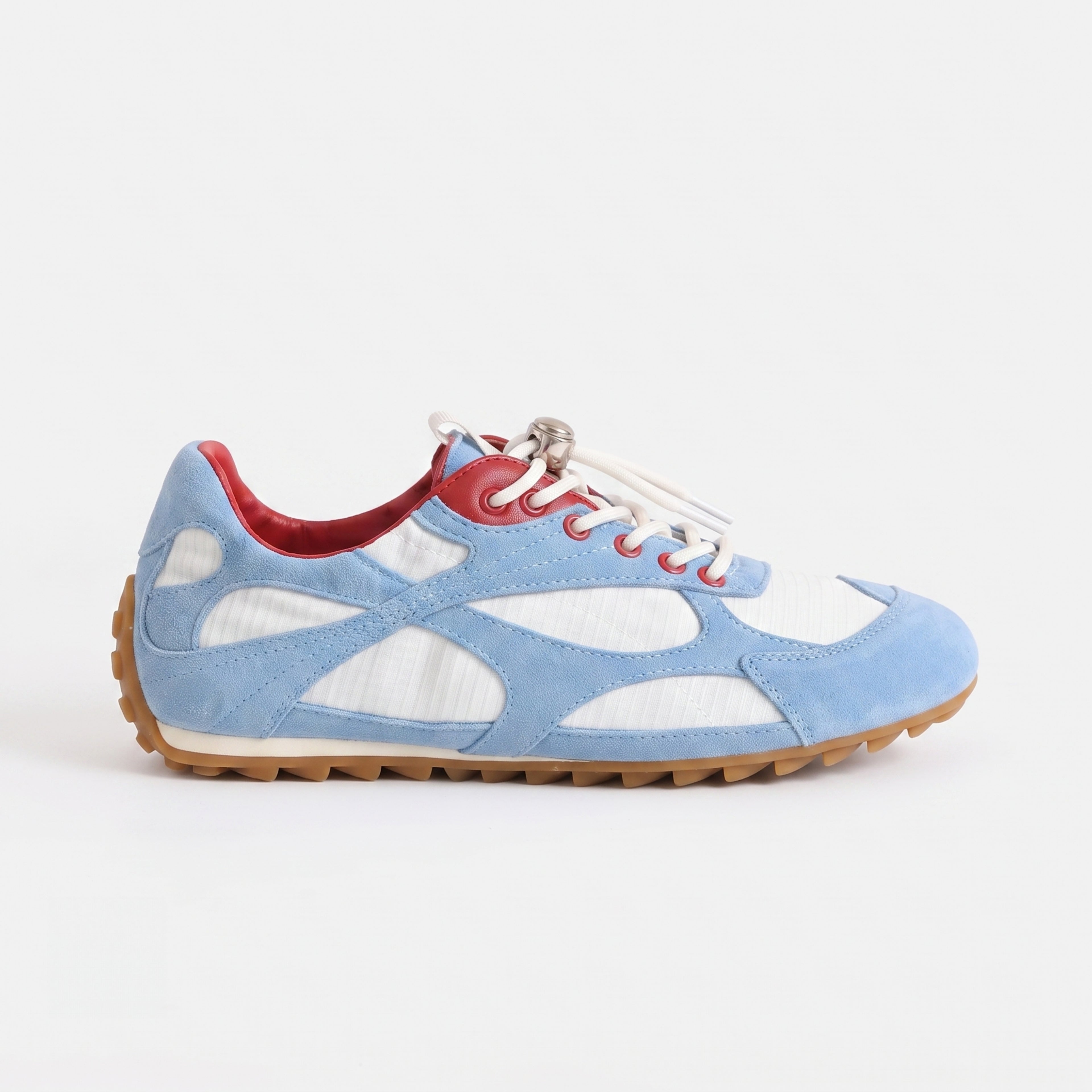 The Dual Stride Women's Sky Blue Retro Suede Casual Sneakers