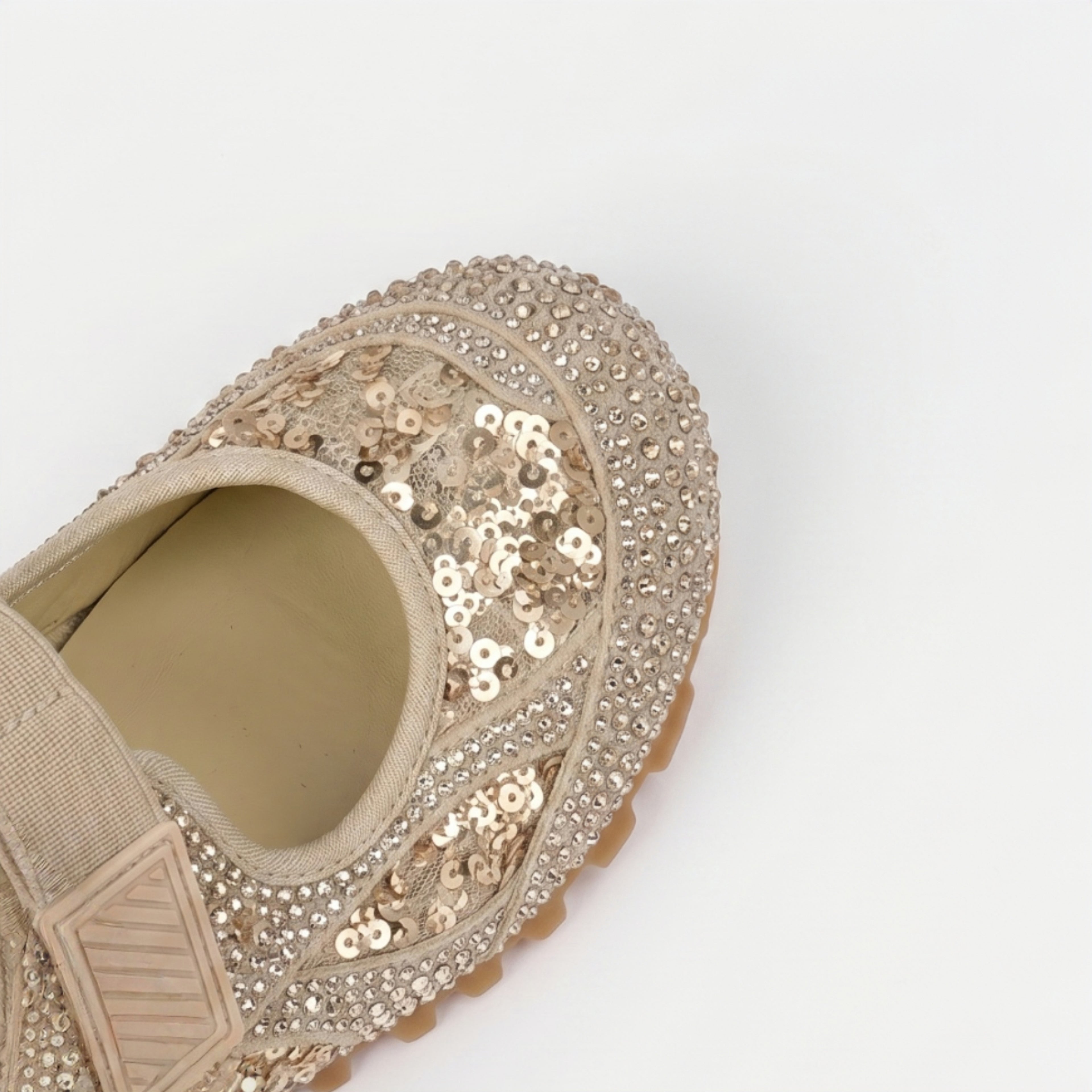 The Dual Stride Gold Rhinestone & Sequin Sporty Mary Janes