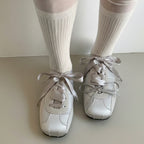 The Dual Stride Women's Silver Ballet Satin Shoes