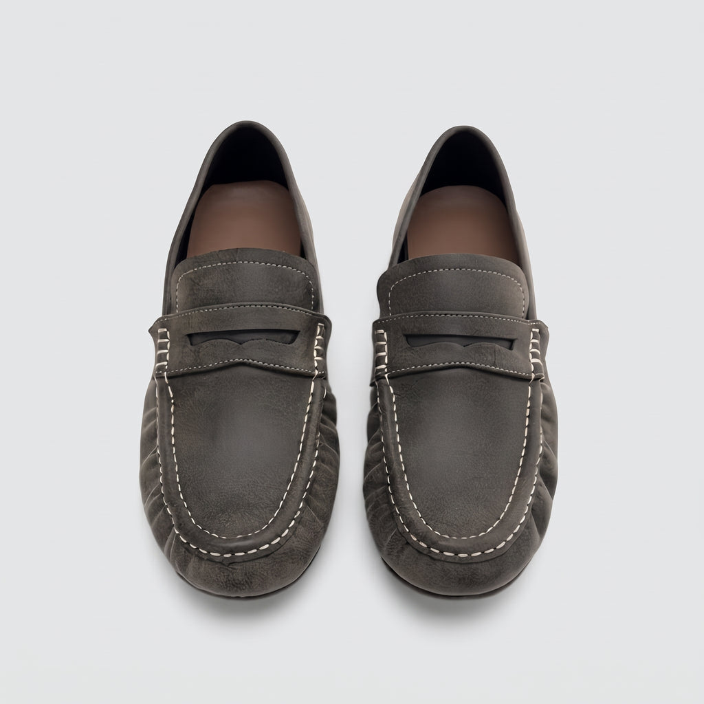 The Dual Stride Women's Dark Grey Penny Loafer Flats
