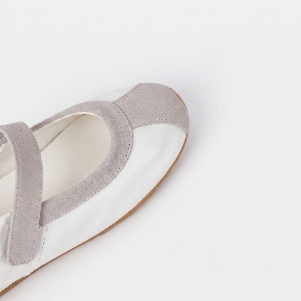 The Dual Stride White Mary Jane Sneaker Flat