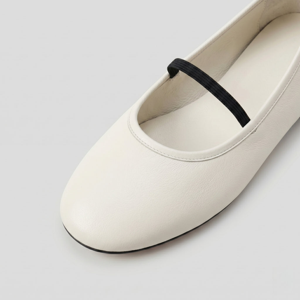 The Dual Stride White Minimalist Ballet Mary Jane