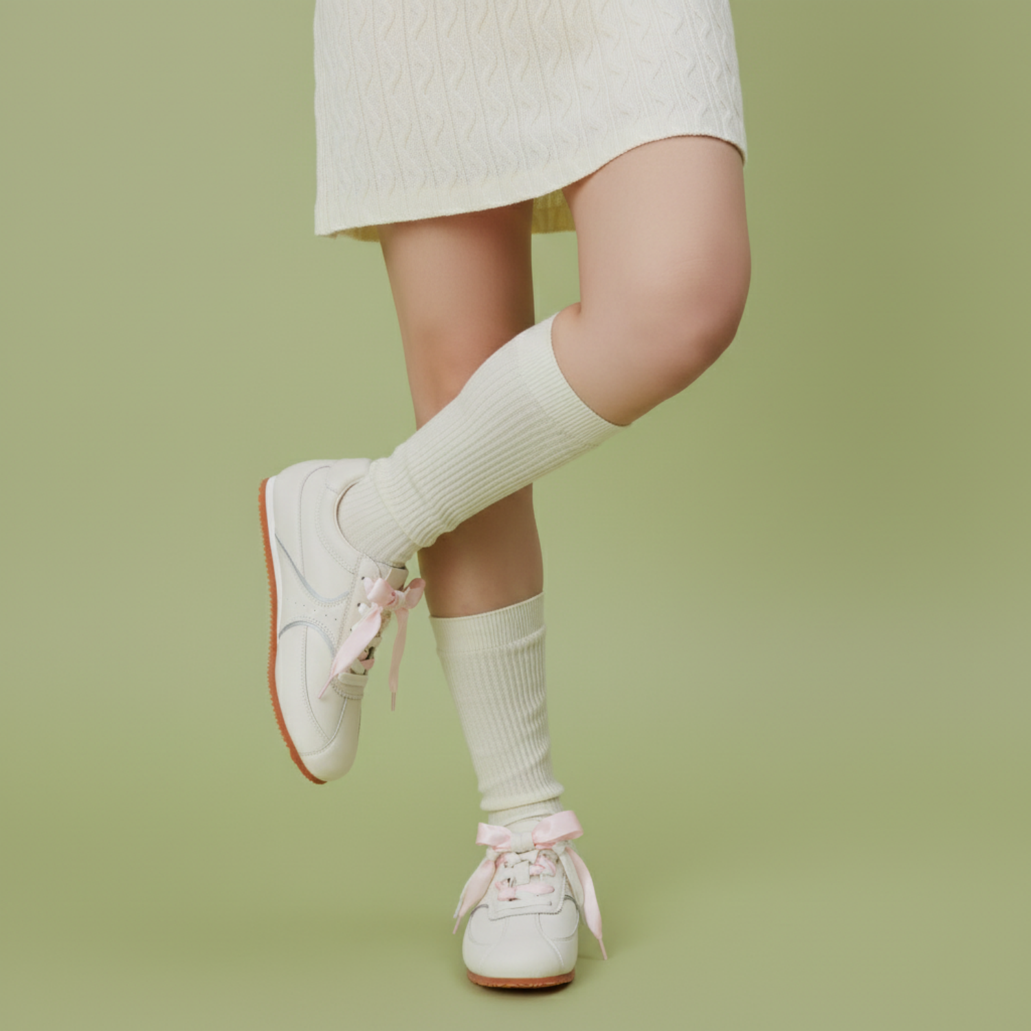 The Dual Stride Women‘s Minimalist Cream Leather Sneakers