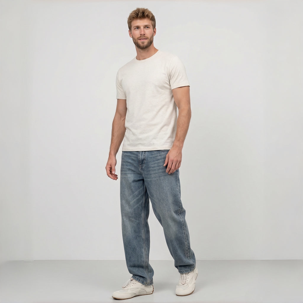 The Dual Stride Men's White Suede & Mesh Performance Sneakers