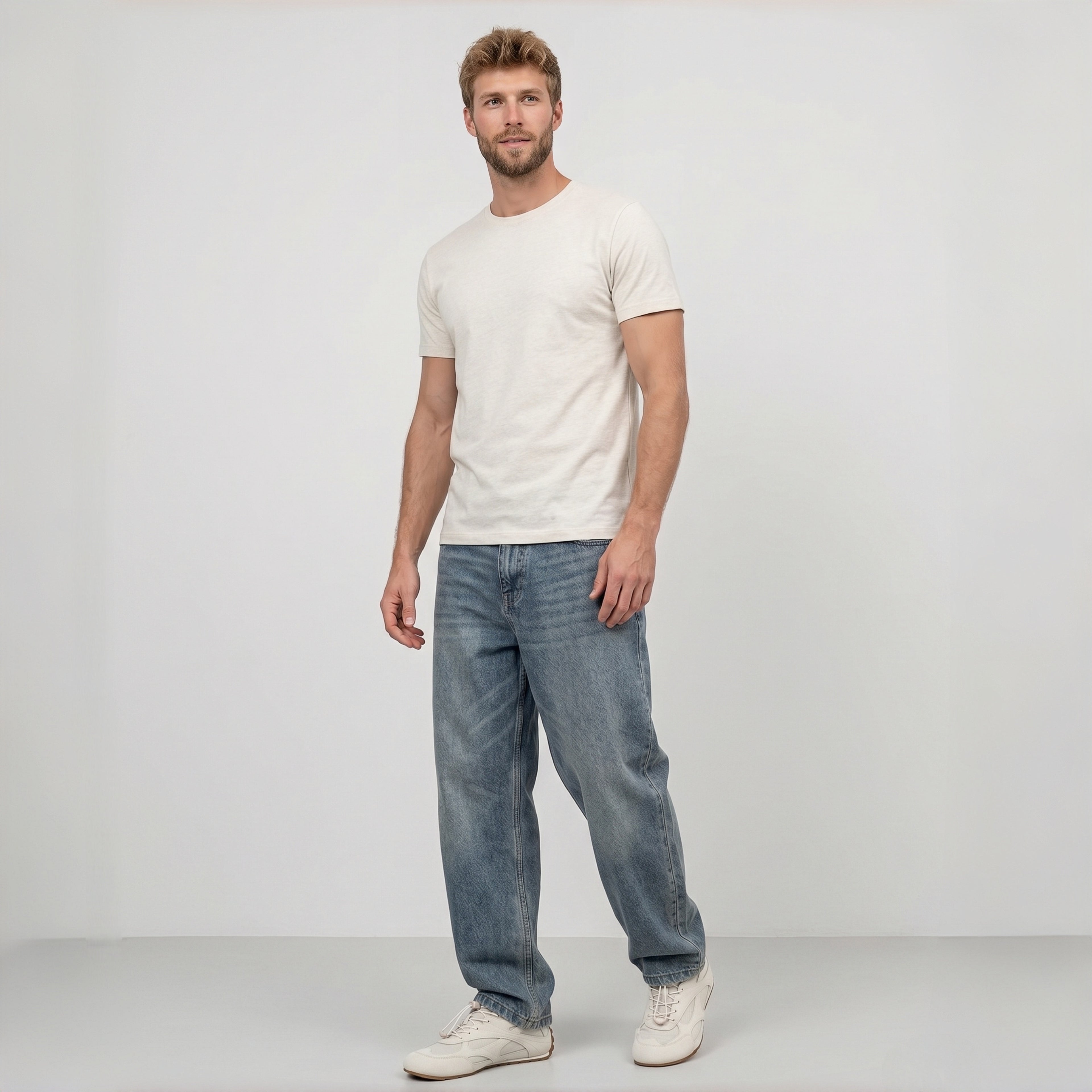 The Dual Stride Men's White Suede & Mesh Performance Sneakers