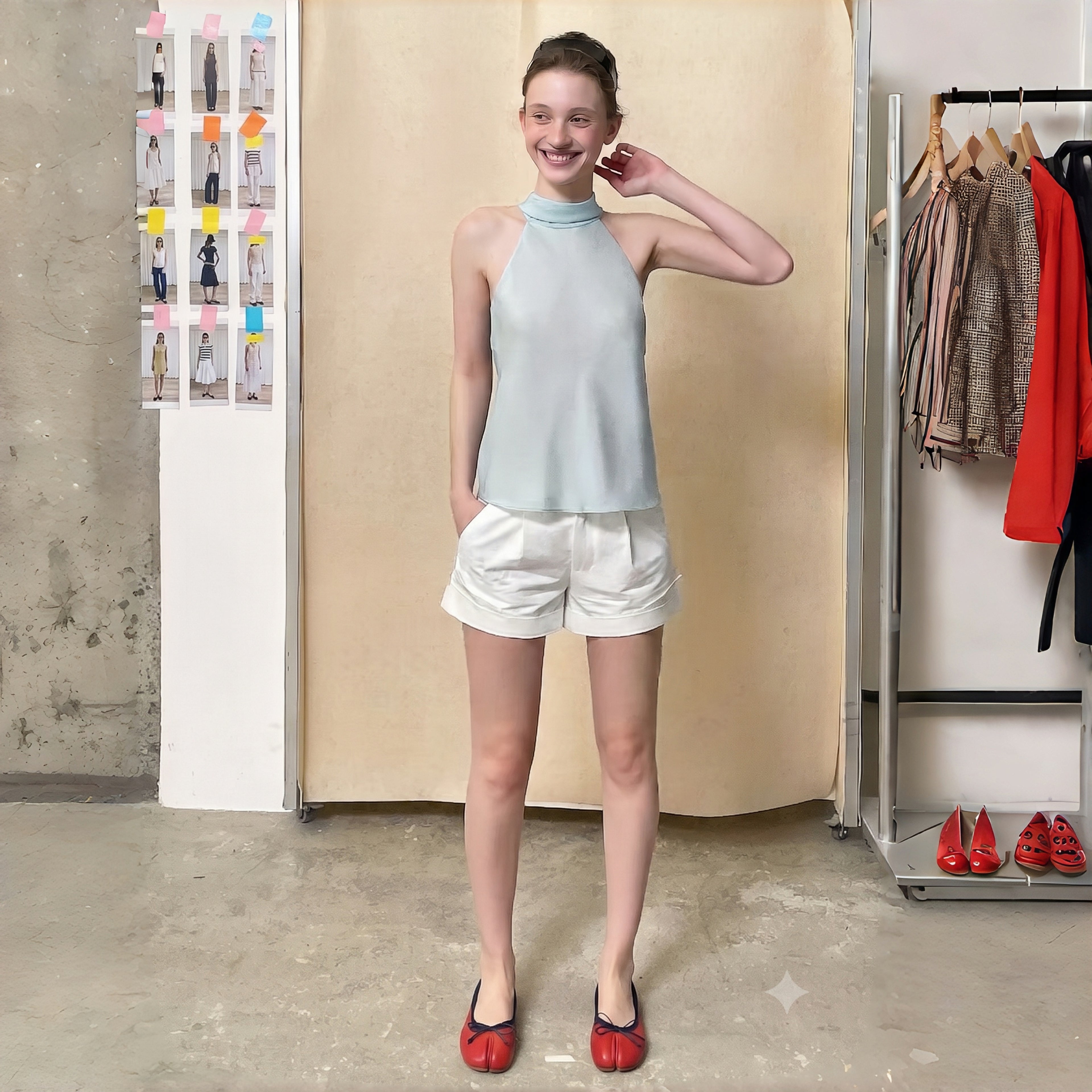 The Dual Strride Women's Red Soft Tabi Flats
