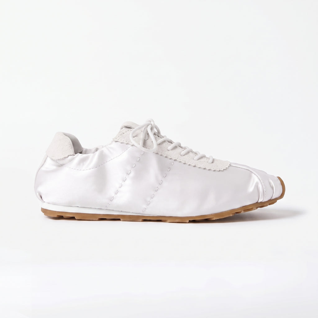 The Dual Stride Women‘s White Satin Ballet Trainers