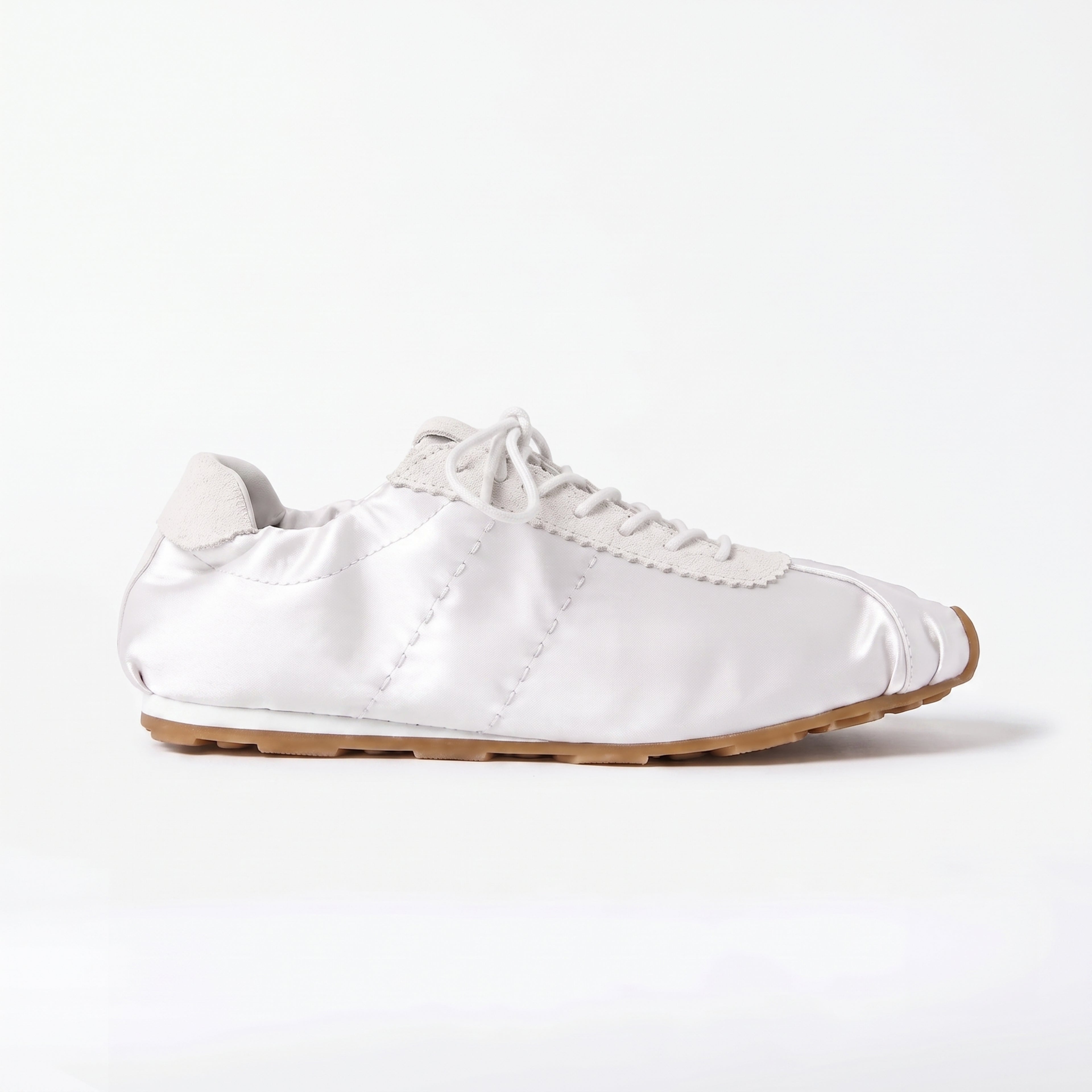 The Dual Stride Women‘s White Satin Ballet Trainers