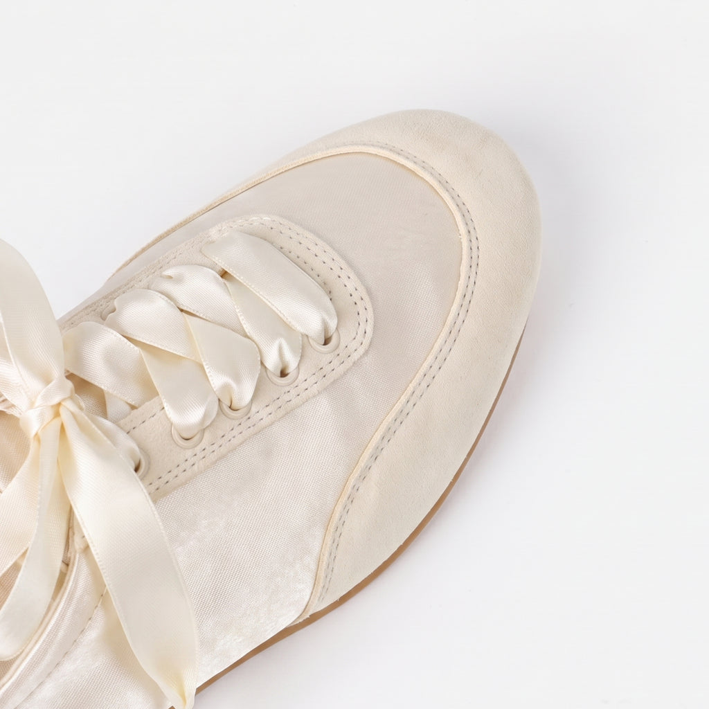 The Dual Stride Pink Satin Ribbon Ballet Sneakers