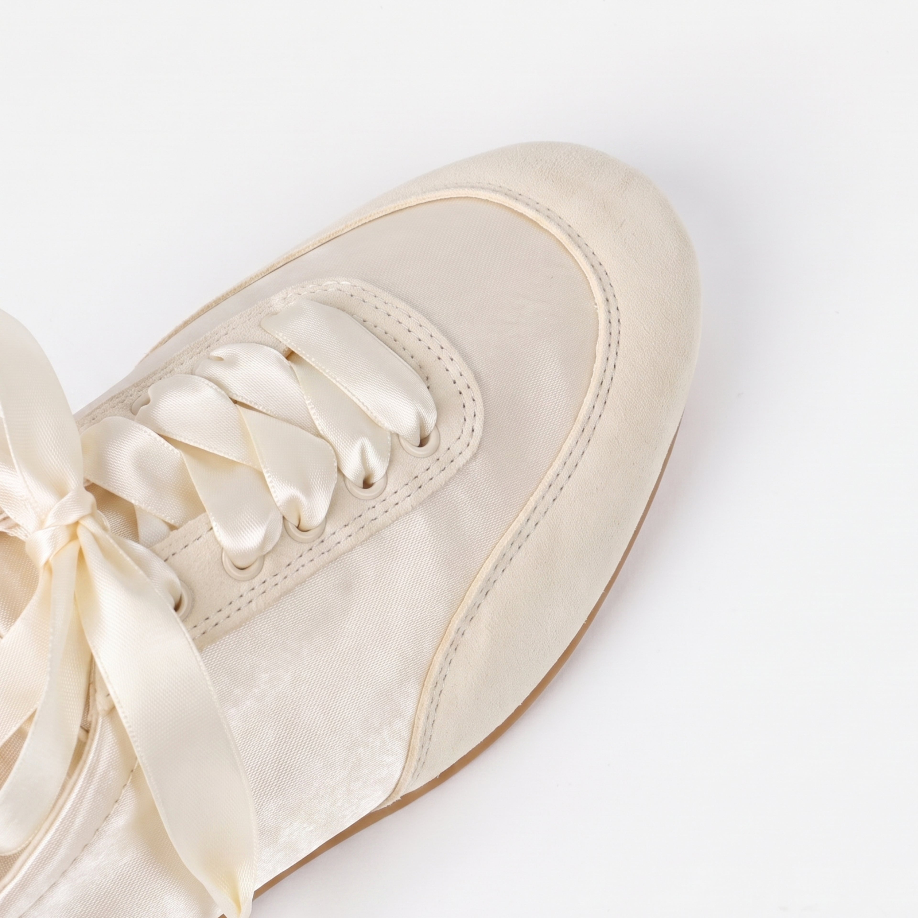The Dual Stride Pink Satin Ribbon Ballet Sneakers