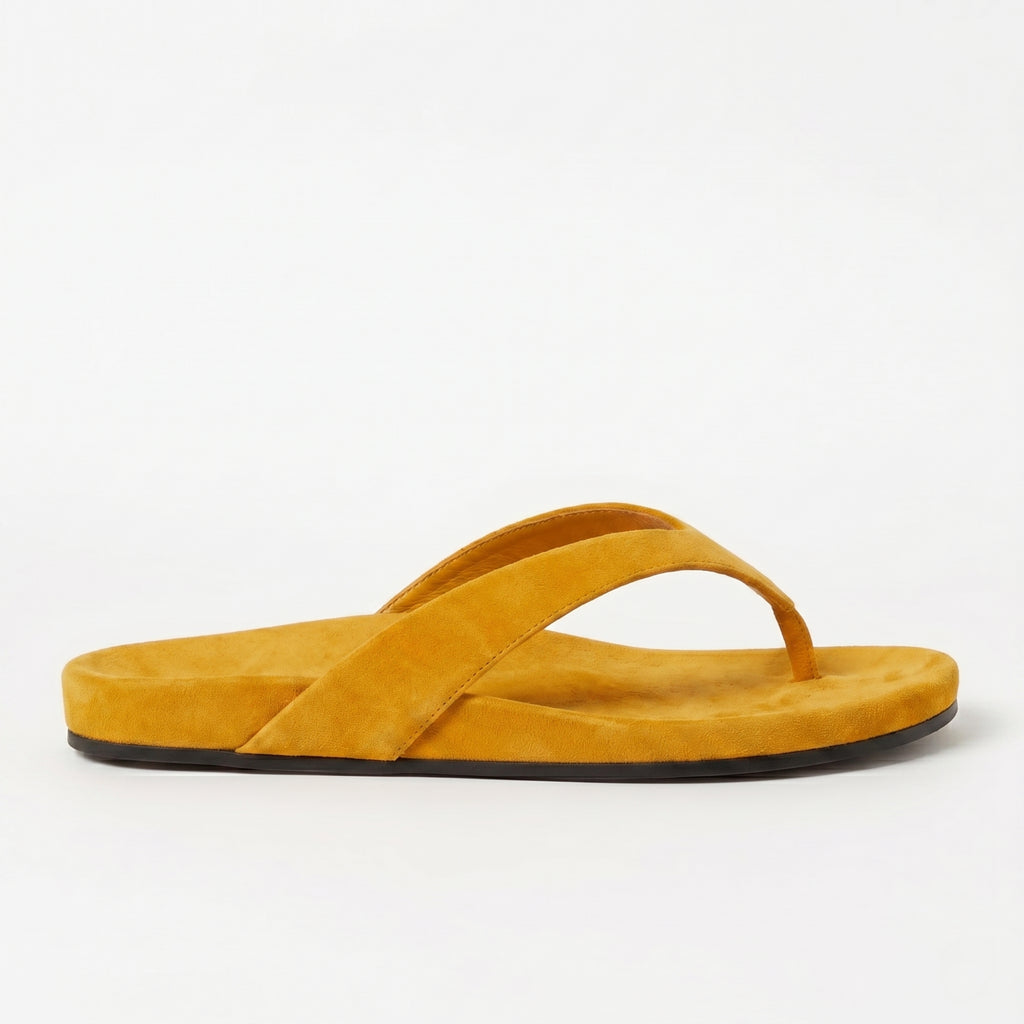 The Dual Stride Deep Yellow Premium Suede Thong Sandals