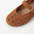 The Dual Stride Women's Brown Perforated Suede Mary Jane Flats