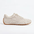The Dual Stride White Suede Retro Low-Profile Sneakers for Women