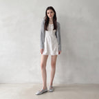 The Dual Stride Gray Satin Mary-Jane Ballet Flats