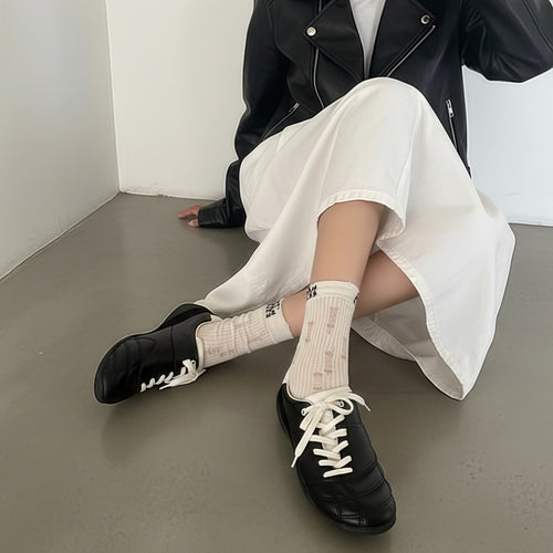 The Dual Stride  Women's Genuine Leather Casual Flat Sneakers