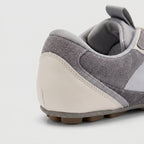 The Dual Stride Grey Square-Toe Minimalist Retro Trainer
