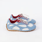 The Dual Stride Women's Sky Blue Retro Suede Casual Sneakers