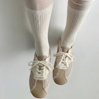 The Dual Stride Women‘s Distressed Ballet Canvas Low-Top Trainers