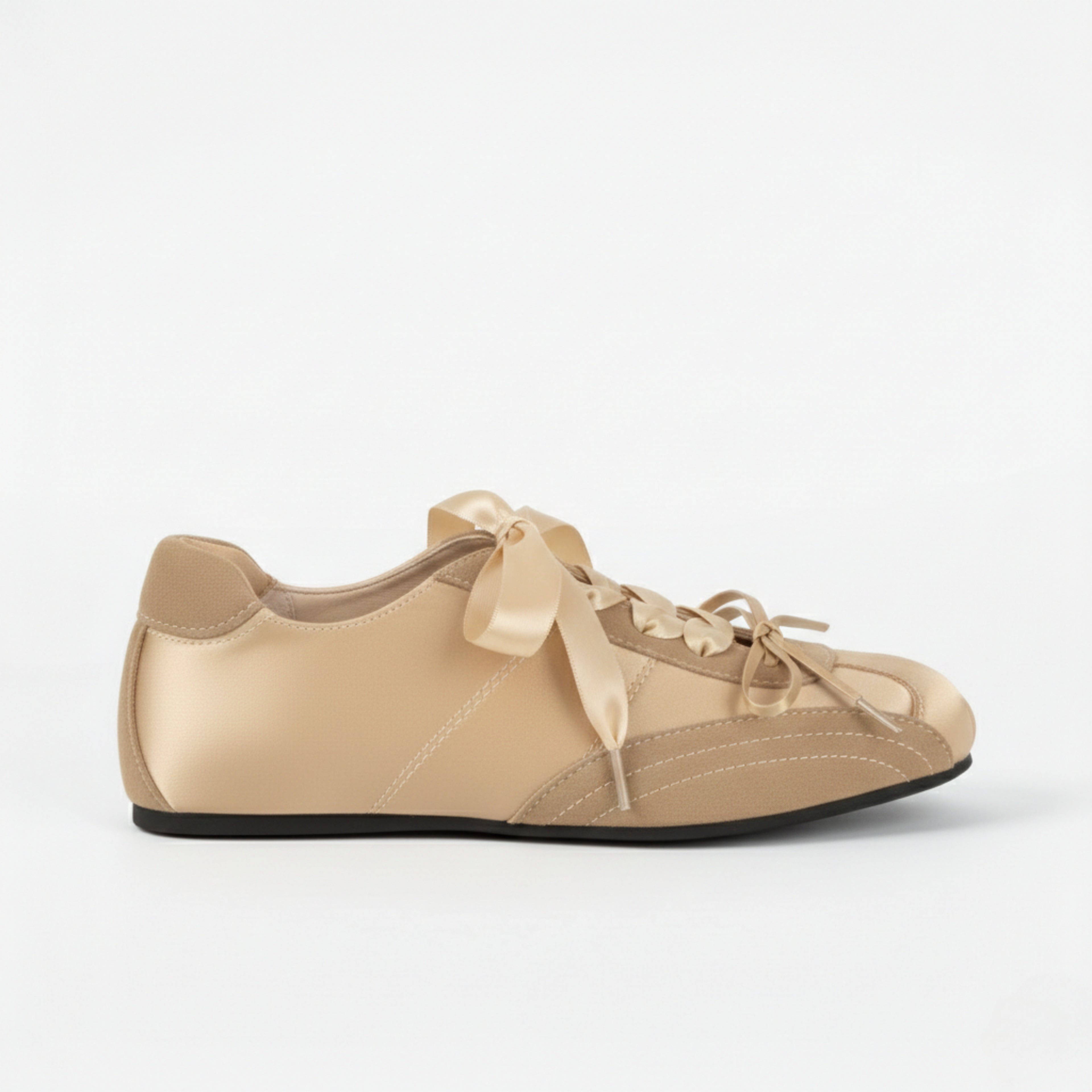 The Dual Stride Women's Gold Ballet Satin Shoes
