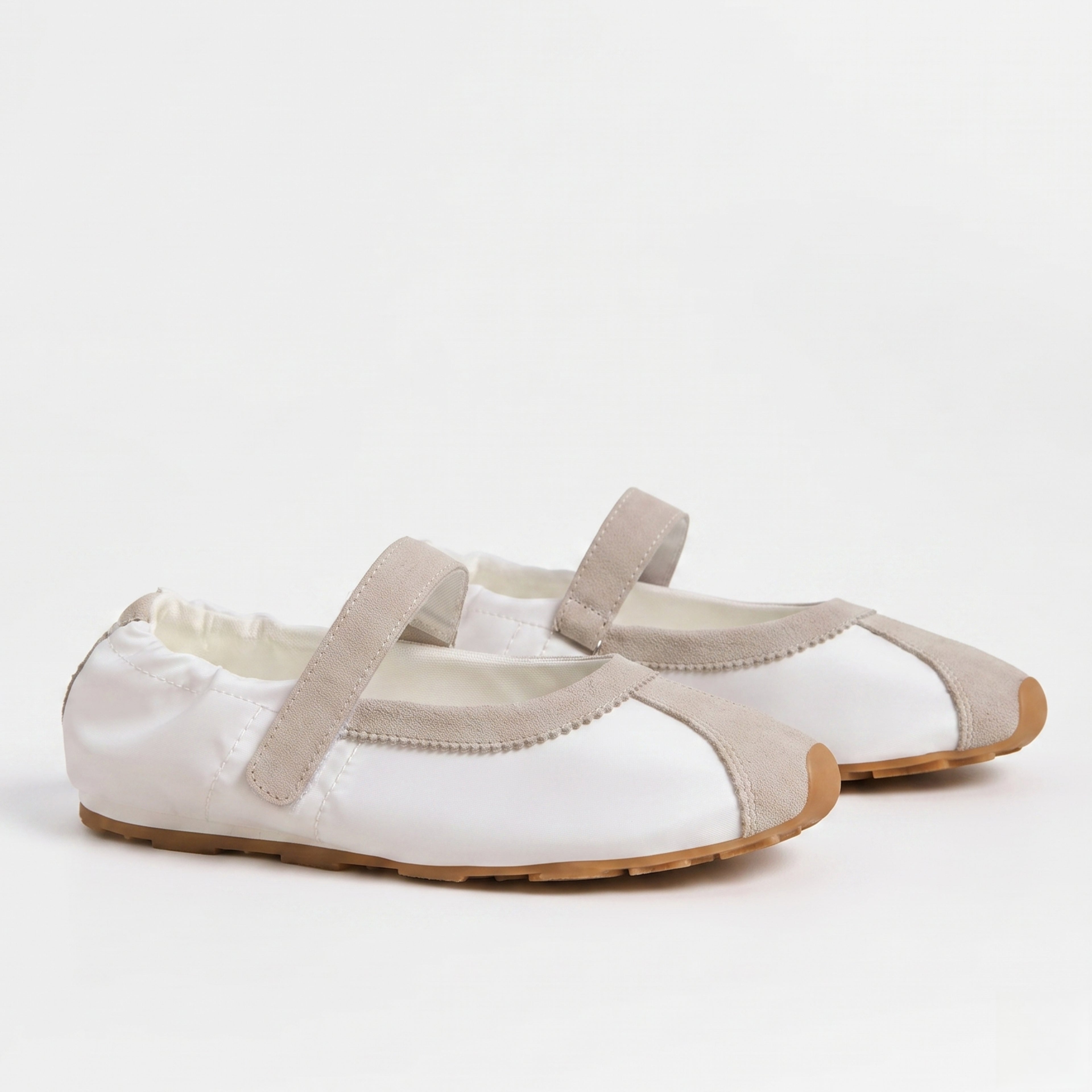 The Dual Stride White Mary Jane Sneaker Flat