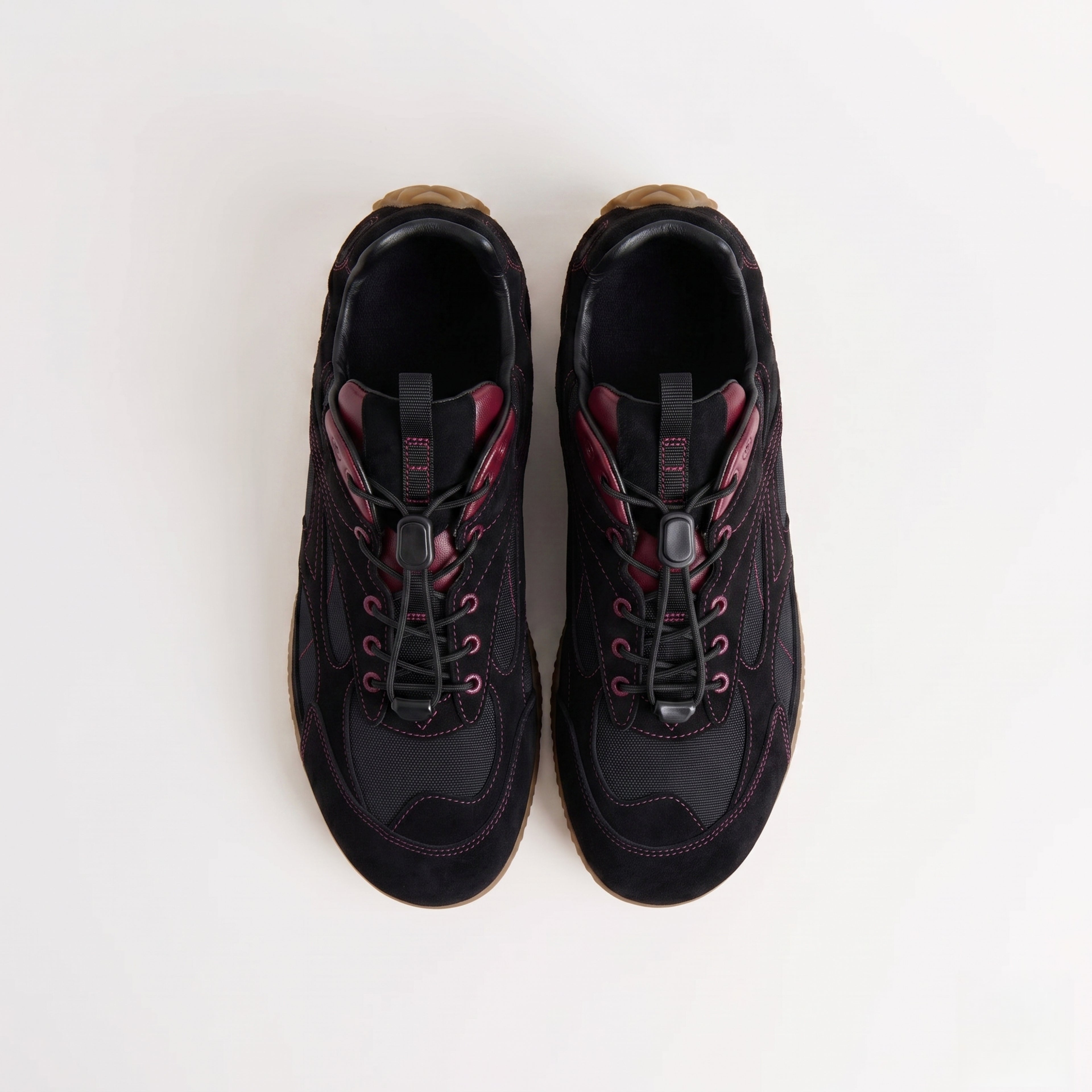 The Dual Stride Men's Black Suede & Mesh Performance Sneakers