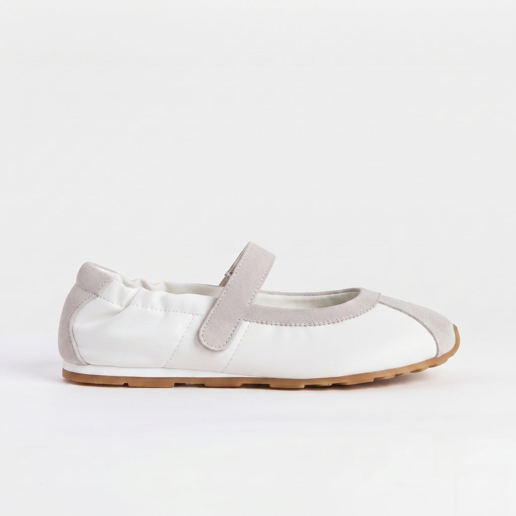 The Dual Stride White Mary Jane Sneaker Flat