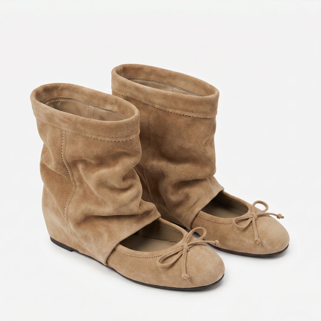 The Dual Stride Slouchy Suede Ballet-Booties