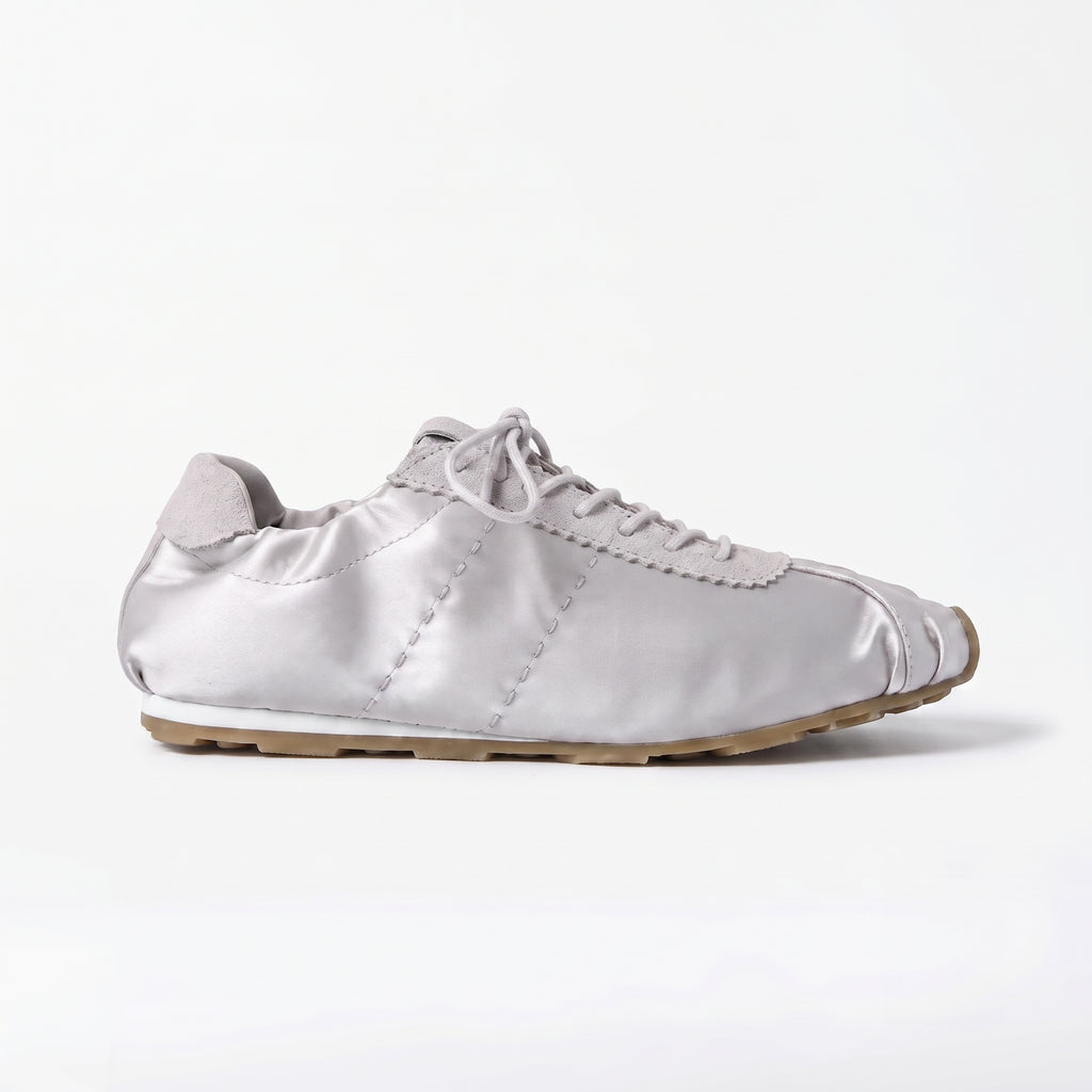 The Dual Stride Women‘s Gray Satin Ballet Trainers
