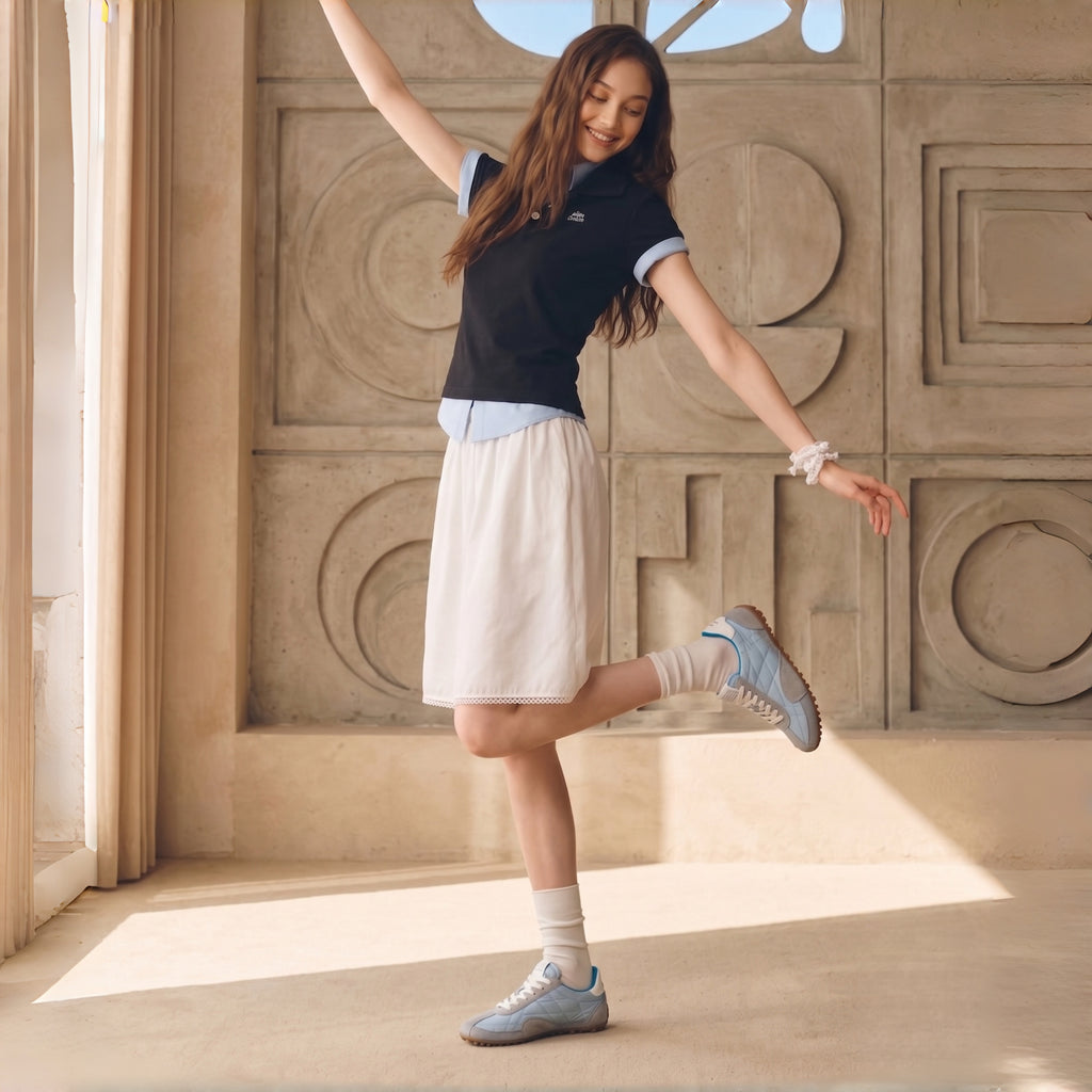 The Dual Stride Women's Casual Light Blue Sneakers