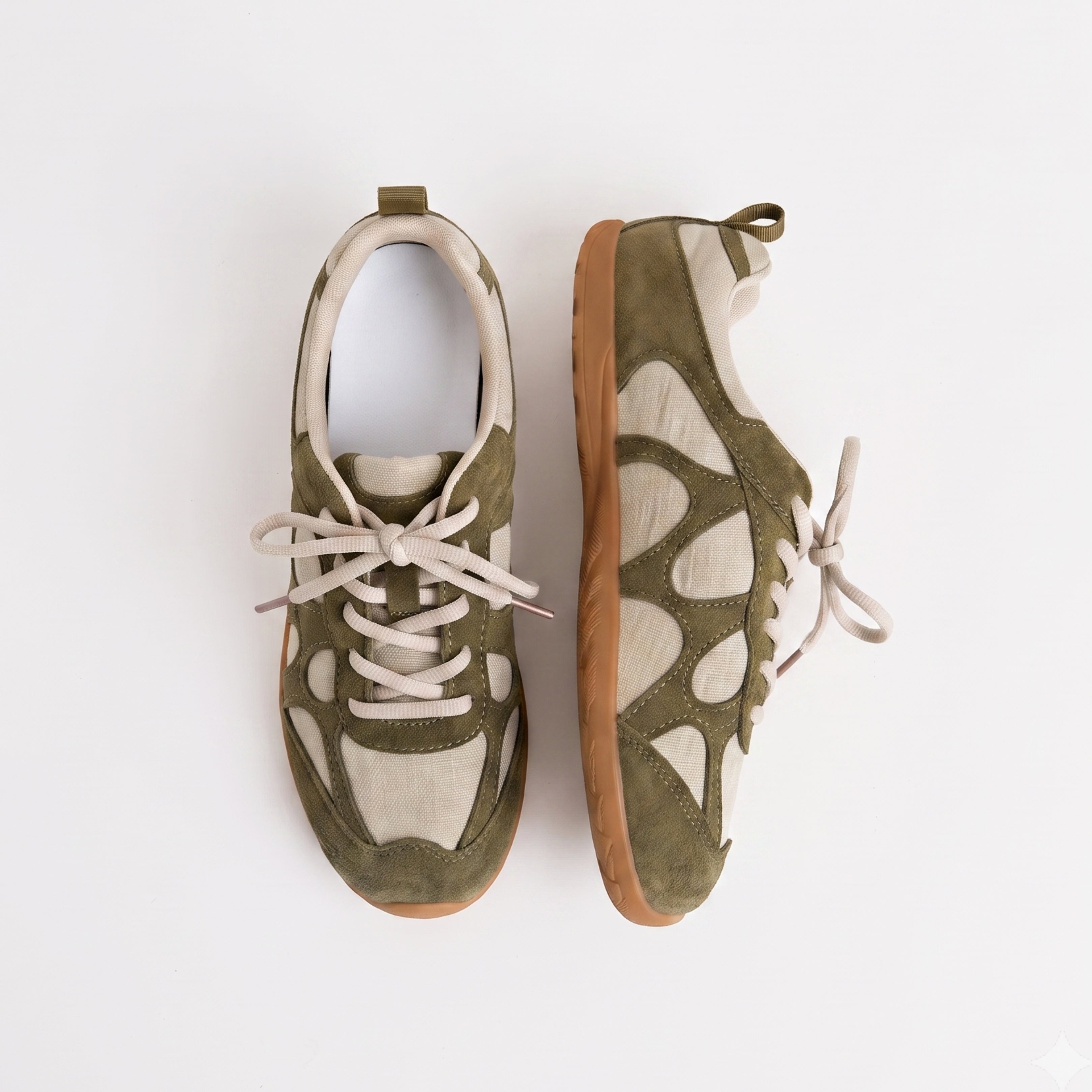 The Dual Stride Green Chic Urban Retro Sneakers
